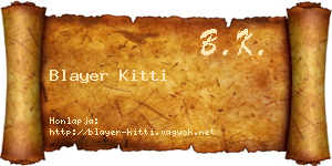 Blayer Kitti névjegykártya